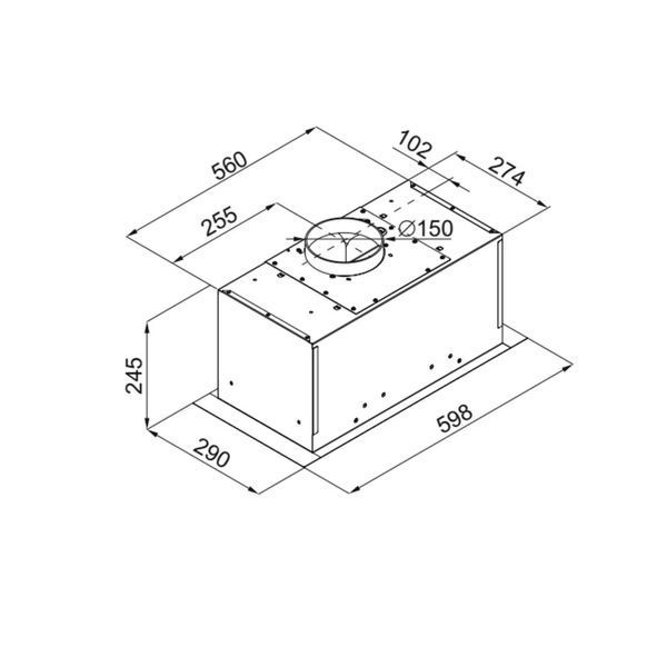 Витяжка телескопічна VDB Box-Max 60 Inox 1366099 фото