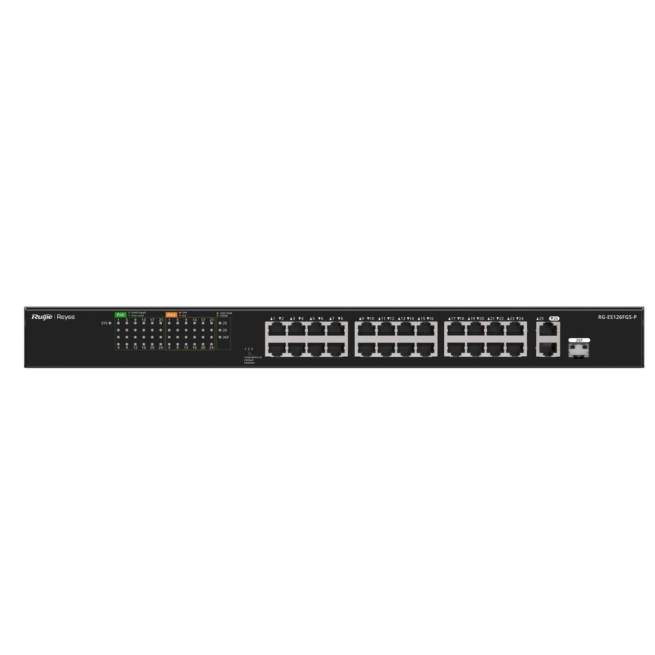 Фото Комутатор некерований Ruijie Reyee RG-ES126FGS-P