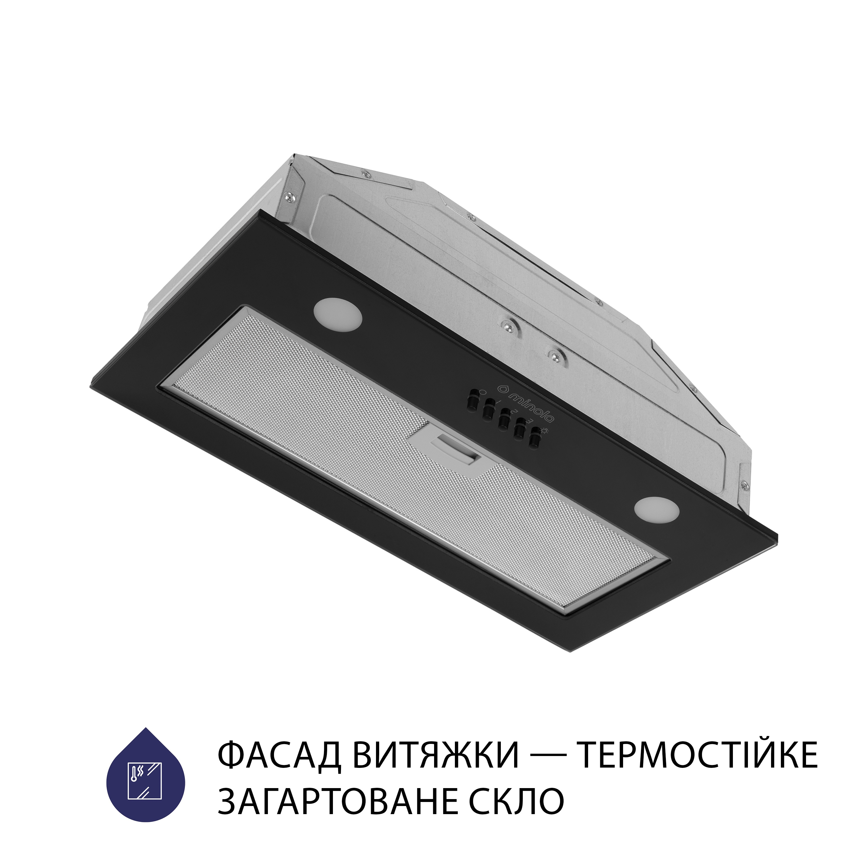 Фото Витяжка вбудована Minola HBI 52621 BL GLASS 700 LED