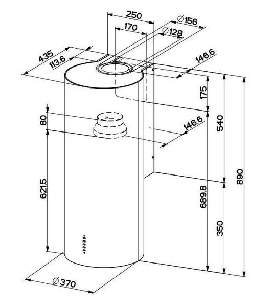 Вытяжка декоративная Faber Cylindra Plus BK Matt 1358079 фото