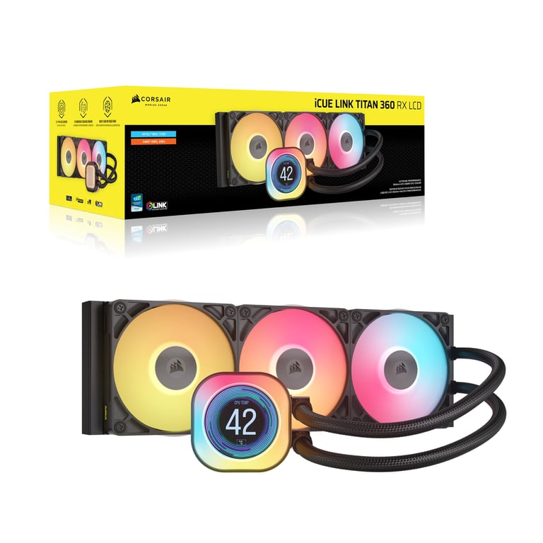 фото Водяное охлаждение Corsair iCUE Link Titan 360 RX LCD Black (CW-9061023-WW) 1
