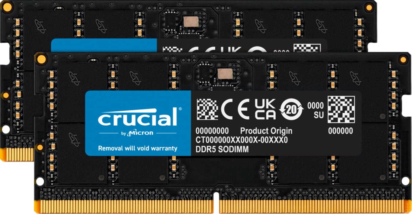 Фото Пам'ять для ноутбуків Crucial 96 GB (2x48GB) SO-DIMM DDR5 5600 MHz (CT2K48G56C46S5)