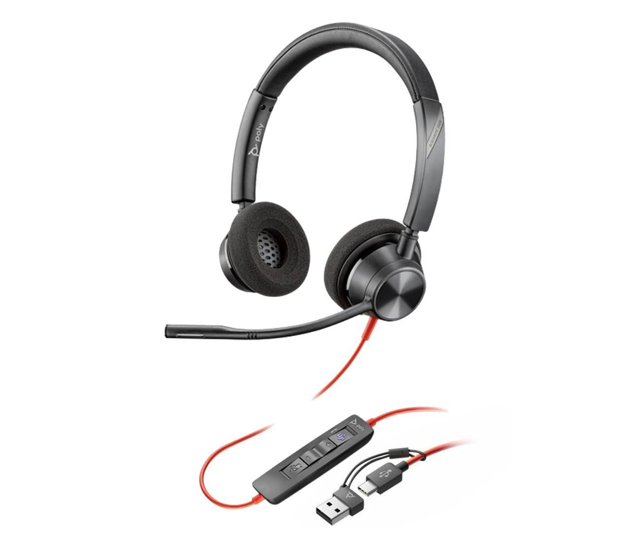 фото Специализированная гарнитура Poly Blackwire 3320-M Black (8X220AA) 1