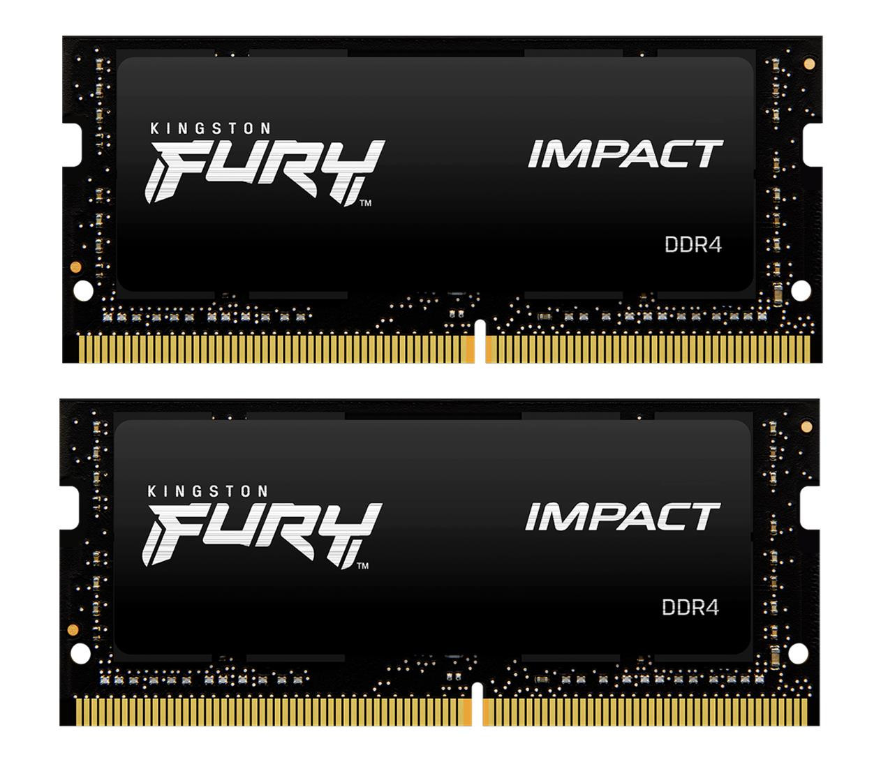 Фото Пам'ять для ноутбуків Kingston FURY 64 GB (2x32GB) SO-DIMM DDR4 3200 MHz Impact (KF432S20IBK2/64)