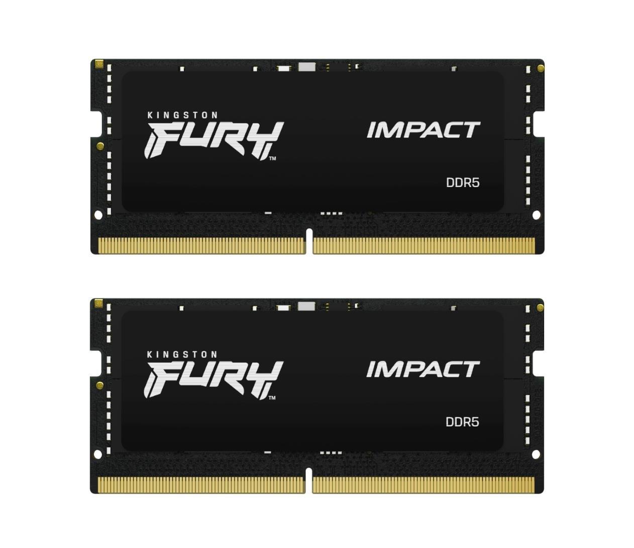 Фото Пам'ять для ноутбуків Kingston FURY 64 GB (2x32GB) SO-DIMM DDR5 4800 MHz FURY Impact (KF548S38IBK2-64)