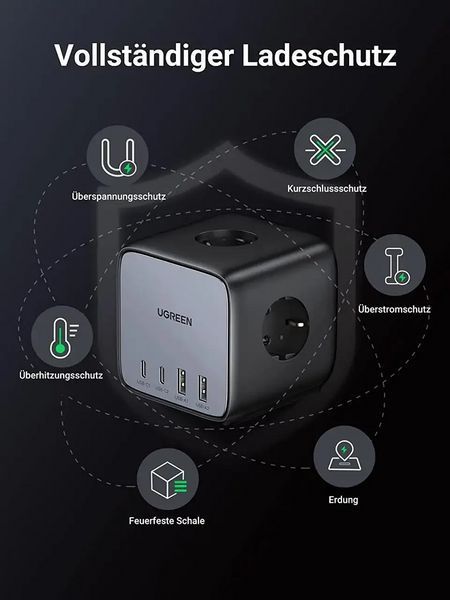 Сетевой фильтр-удлинитель Ugreen CD268 DigiNest Cube 65W Grey (60113) 1474339ua фото
