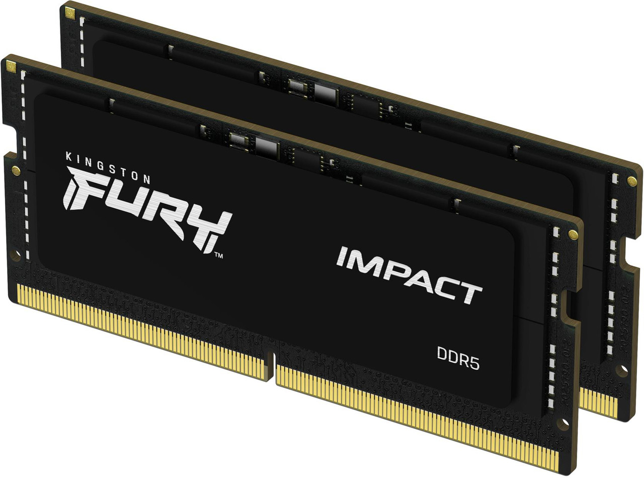 Фото Пам'ять для ноутбуків Kingston FURY 64 GB (2x32GB) SO-DIMM DDR5 4800 MHz FURY Impact (KF548S38IBK2-64)