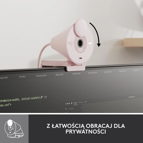 Веб-камера Logitech Brio 300 FHD Rose (960-001448) 1353858 фото