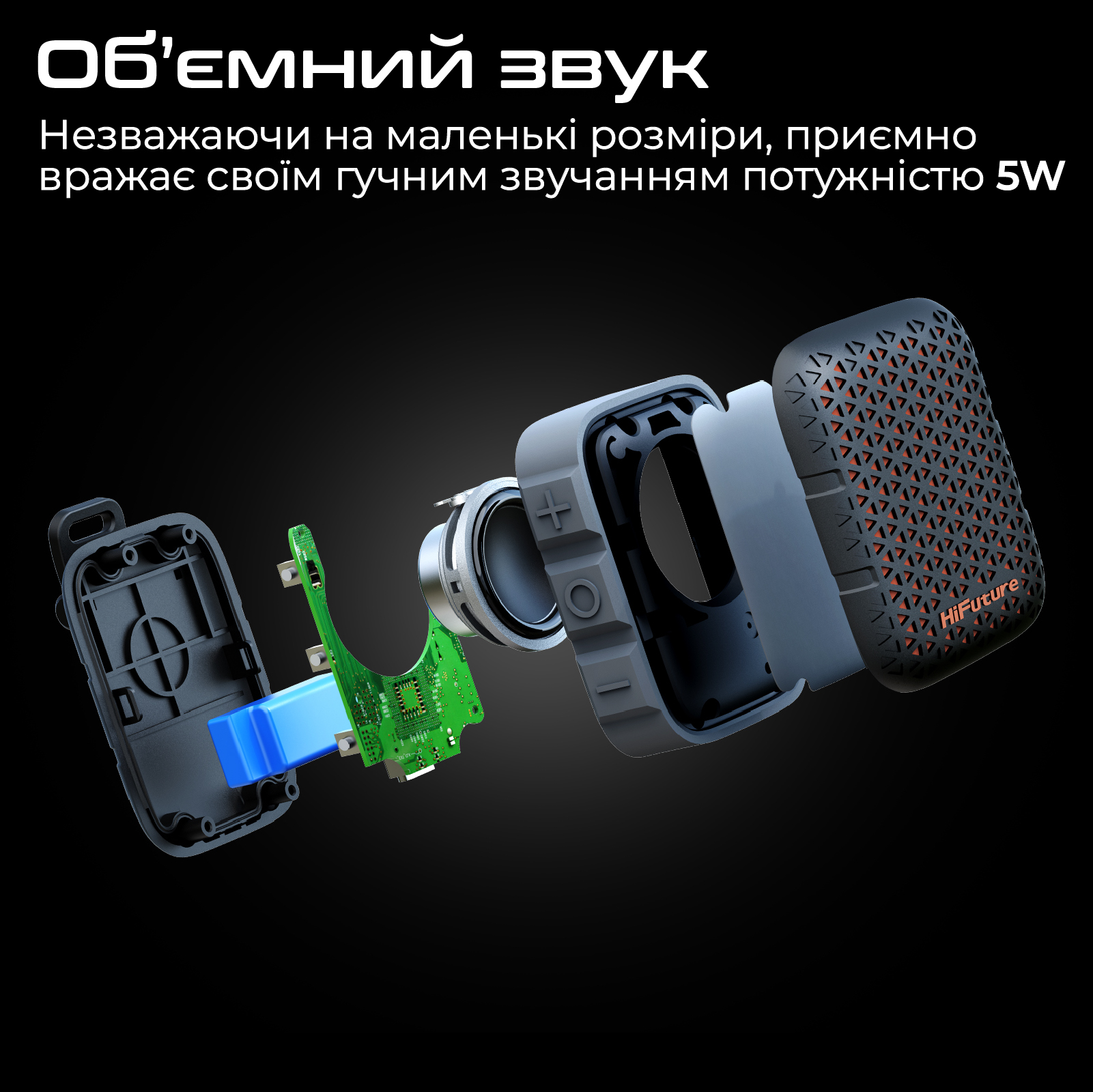Фото Портативна колонка HiFuture Pocket-S 5W Blue-Green (pocket-s.bluegreen)