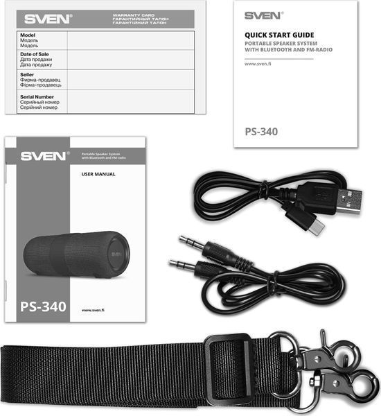 Портативна колонка Sven PS-340 Black 1452779 фото