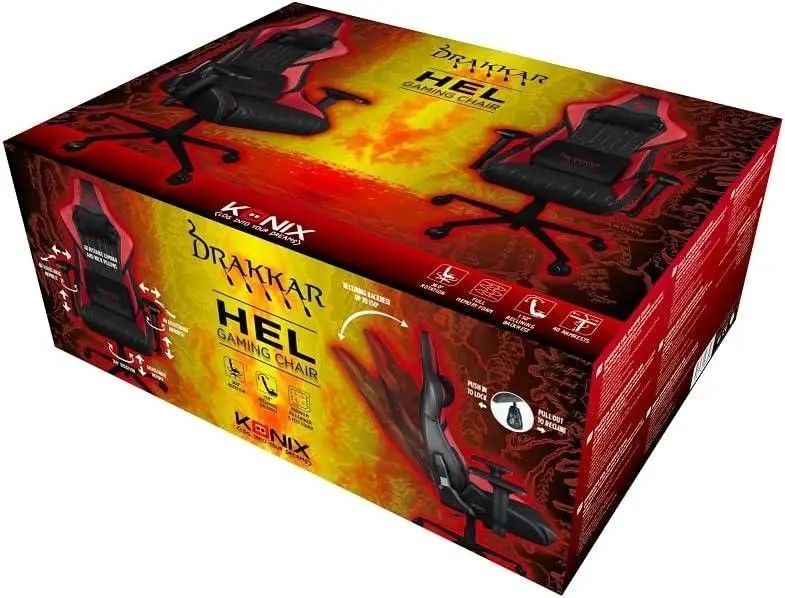 Комп'ютерне крісло для геймера Konix Hel Black-Red 1351985 фото