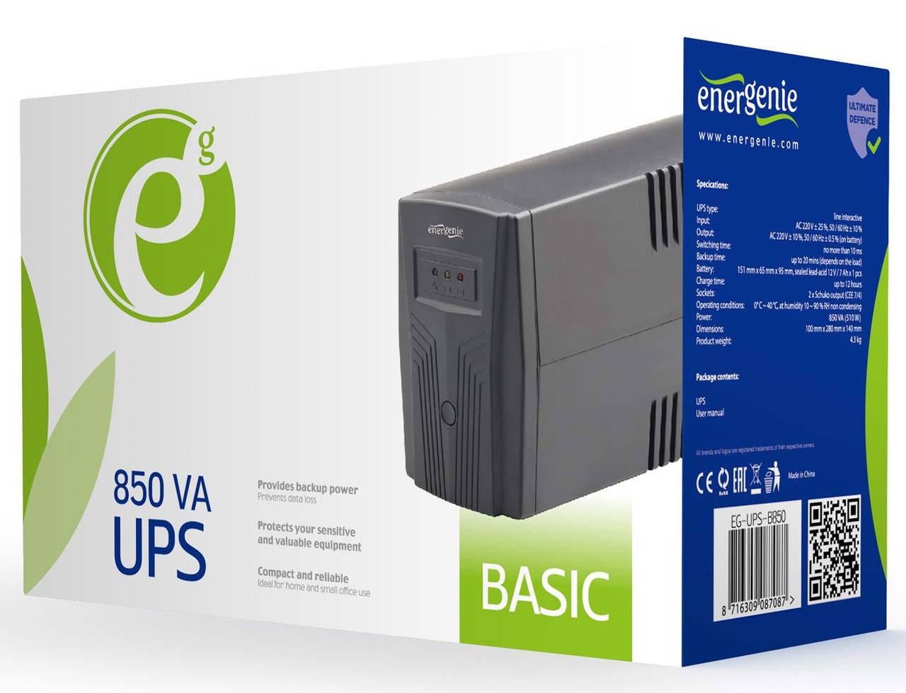 Фото Линейно-интерактивный ИБП Energenie EG-UPS-B850